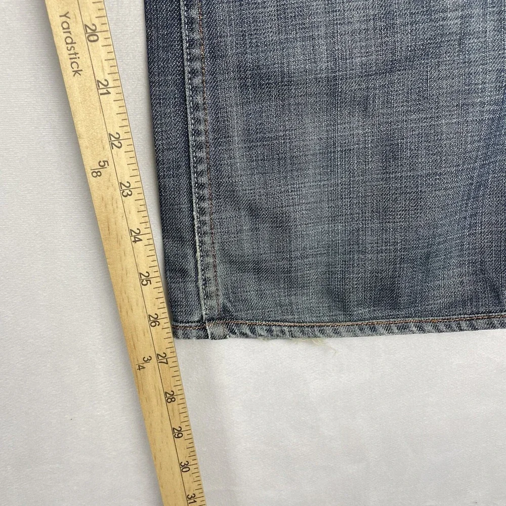 Earnest Sewn Jeans Mens 32x27 Fulton‎ Dark Wash Blue Denim Button Fly USA Made